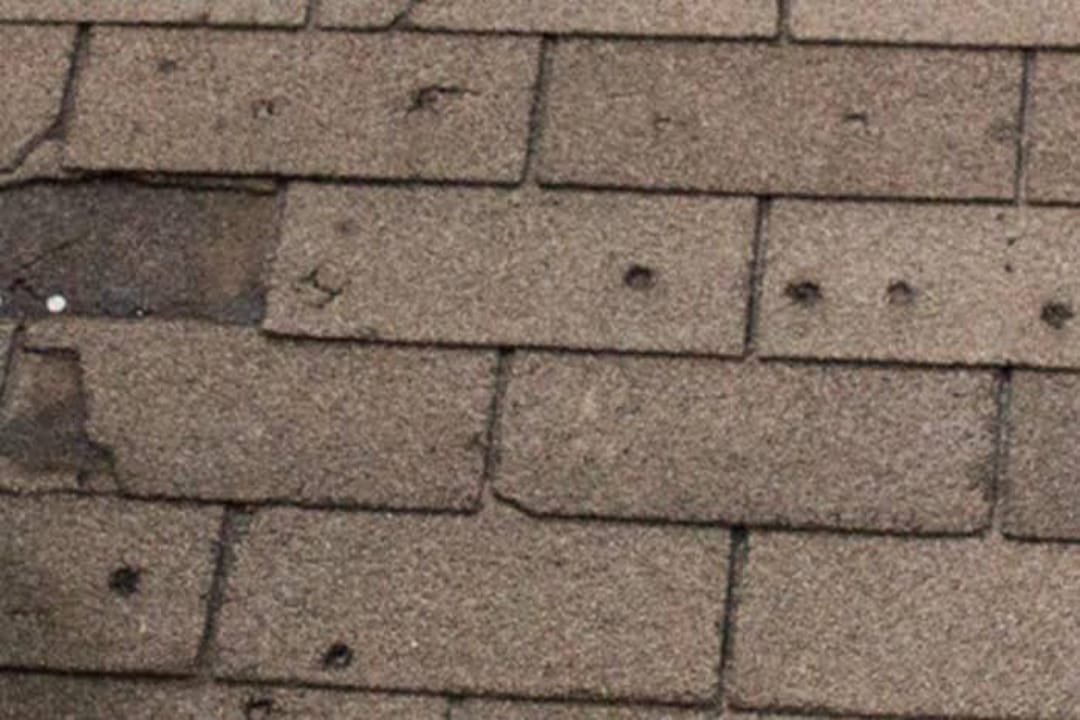 Storm-damaged shingles